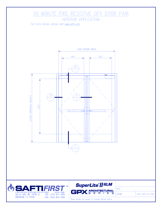 GPX Architectural Series: 90 Minute Fire Resistive Pair Door with SuperLite II-XLM
