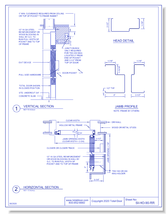 SI-HO-90-RR: Single Hold Open 90° - Right Reverse