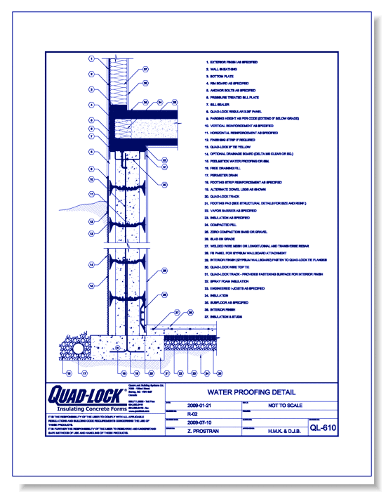 QL-610 Water Proofing Detail