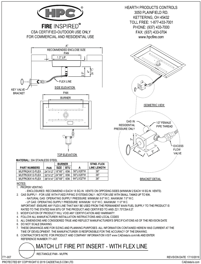 Rectangle Pan - Match Lit Ignition