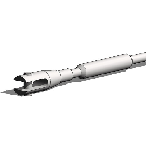 (ACS1-SS) Cable Assembly for 1/8 Inch To 7/8 Inch Dia. Wire, Compact Adjuster Clevis Termination, Stainless Steel
