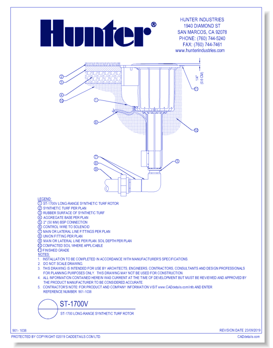 ST-1700V Long-Range Synthetic Turf Rotor