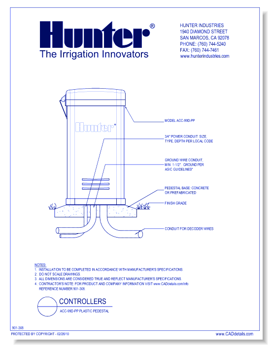 Controllers - ACC-99D-PP Plastic Pedestal