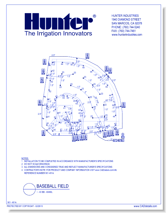 Official Baseball Field - I-40 Four Row Design Looped Mainline