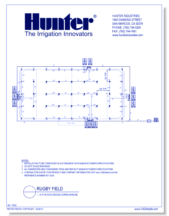 Rugby Field - I-40 Five Row Design Looped Mainline (1 of 2)