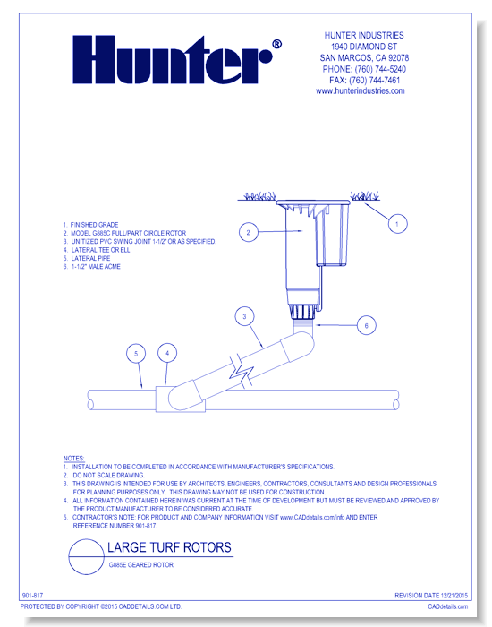 Large Turf Rotor: G885E Geared Rotor 