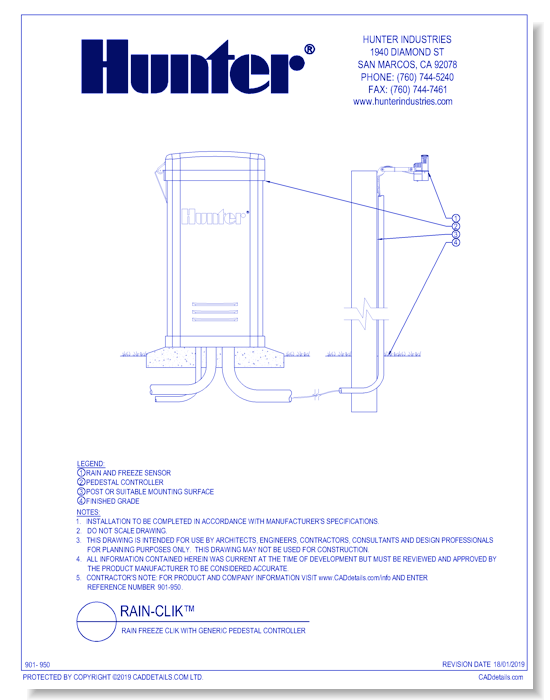 Rain Freeze Clik with Generice Pedestal Controller