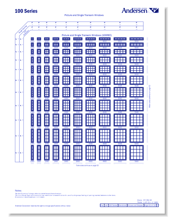 100 Series: Composite - Picture & Specialty Windows - Elevation