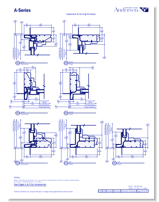 A-Series: Composite Clad - Casement & Awning Windows - Section
