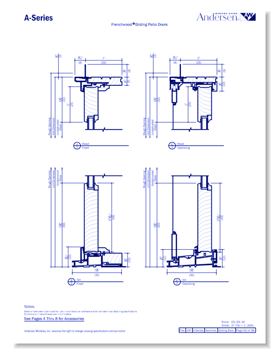 A-Series: Composite Clad - Frenchwood Gliding Doors - Section
