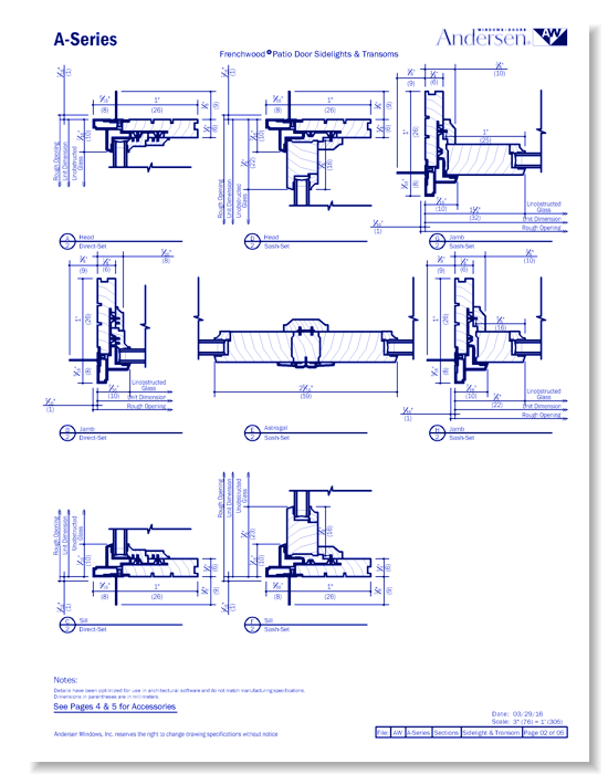 A-Series: Composite Clad - Frenchwood Sidelights & Transoms - Section