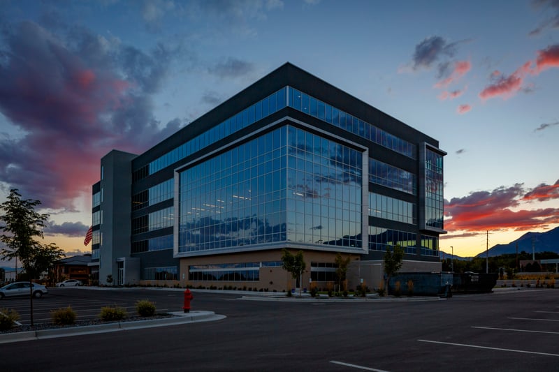 Utah's Sandy Commerce offices feature mountain views framed by Tubelite's systems