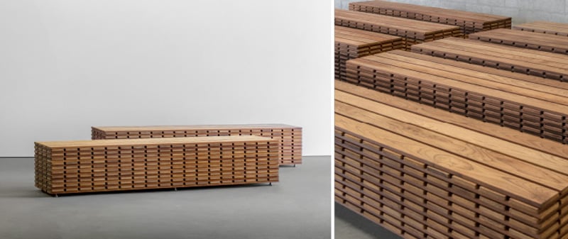 Custom Maple-Pile Benches, University Of California