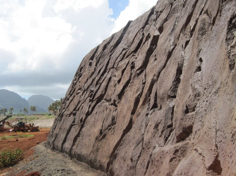 Boulderscape Sculpted Shotcrete With Hawaiian Lava Finish Used To Make Walls Safer Around Pedestrians  preview 5