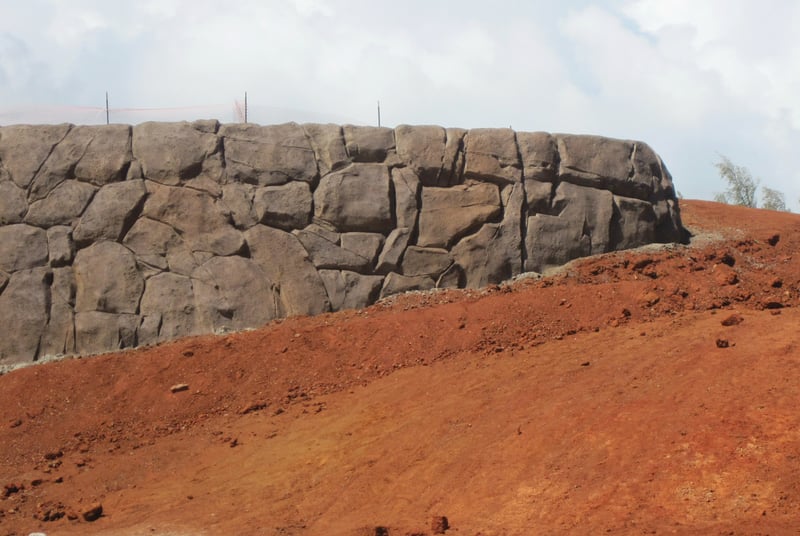 Boulderscape Sculpted Shotcrete With Hawaiian Lava Finish Used To Make Walls Safer Around Pedestrians  preview 6