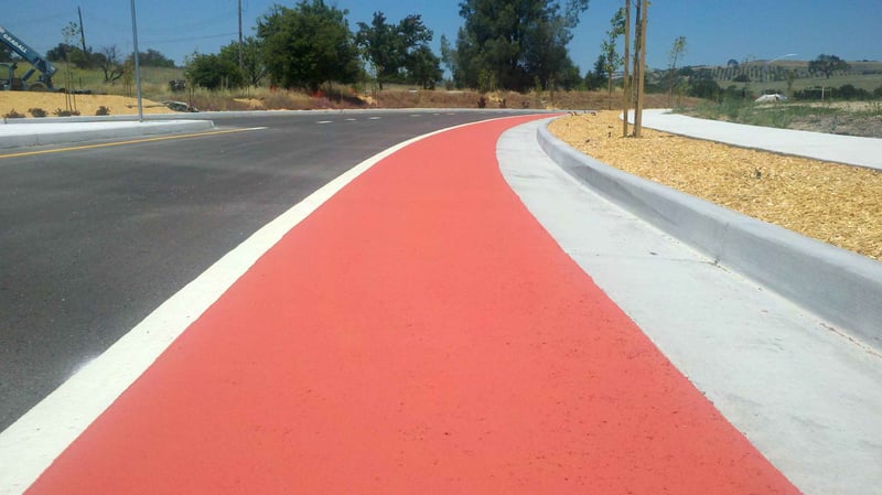 Paso Robles Bike Lane Transformation with Red Coating preview 2