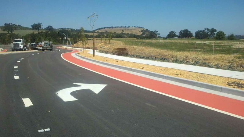 Paso Robles Bike Lane Transformation with Red Coating preview 3