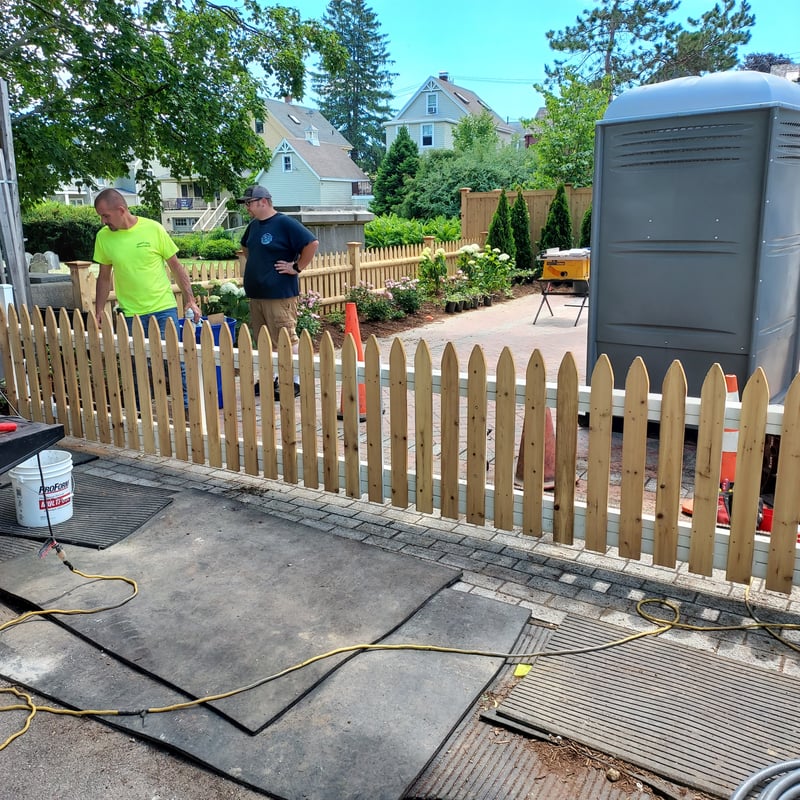 Residential Wood on Steel Picket Gate with an All-O-Matic SL100DC Operator preview 2