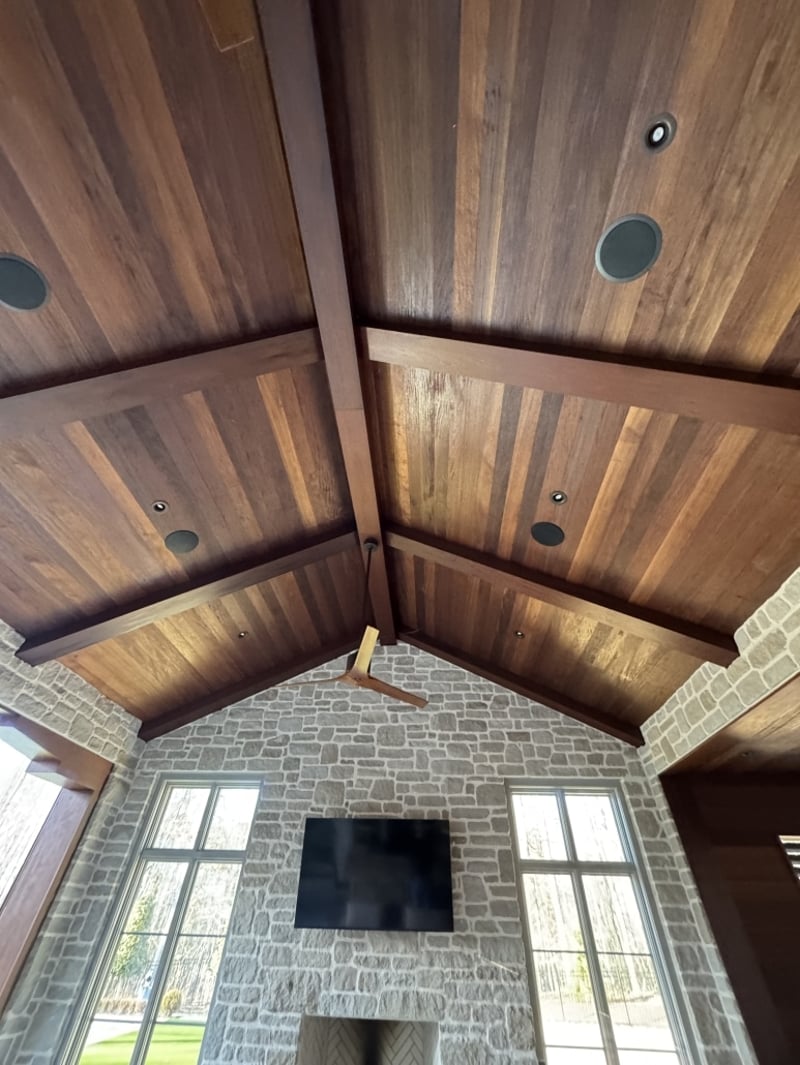 Brown Balau Soffit, Cabinets, & Ceiling w/Ipe Beams preview 2
