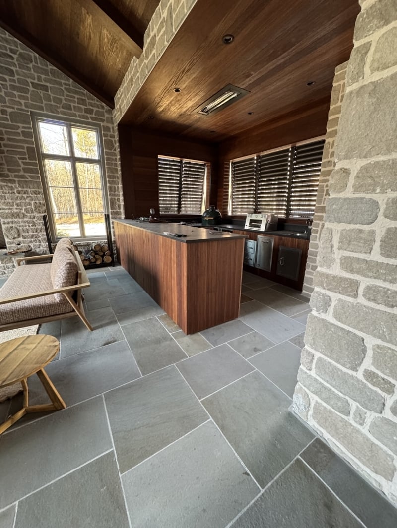 Brown Balau Soffit, Cabinets, & Ceiling w/Ipe Beams preview 7