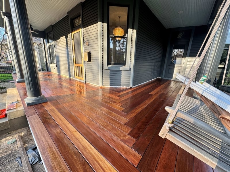 Brown Balau Decking on Front Porch (with perfect Eased Edges) preview 3