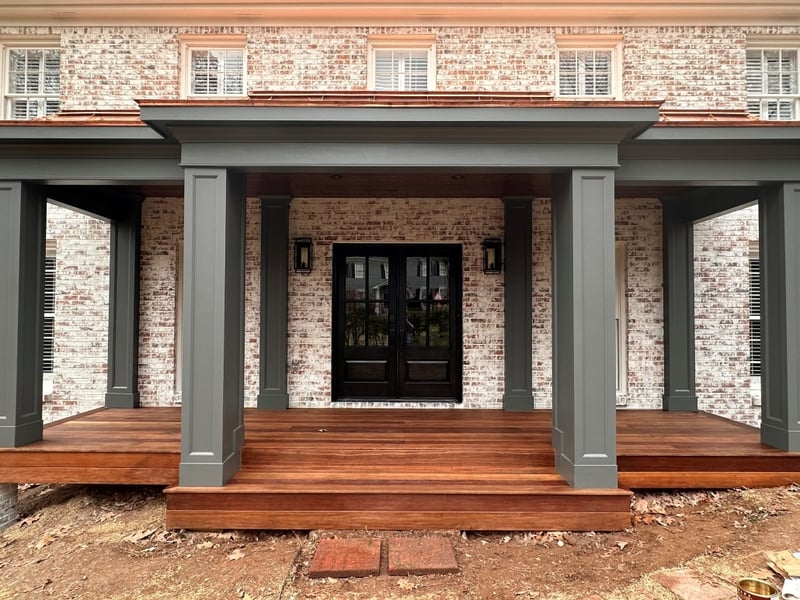 Brown Balau Decking on Front Porch w/ Pro Plugs