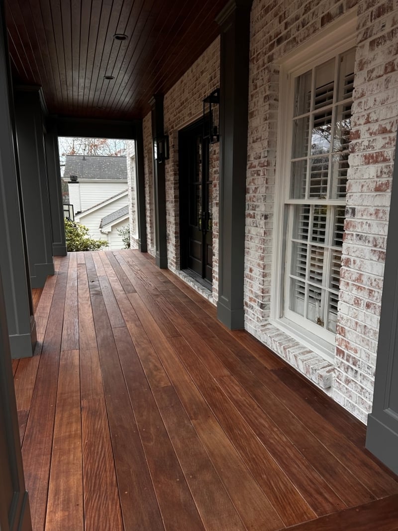 Brown Balau Decking on Front Porch w/ Pro Plugs preview 2