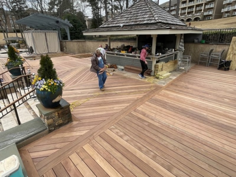 Brown Balau Main Pool Deck – Ritz Carlton, Oconee (with Bottom Grooves)