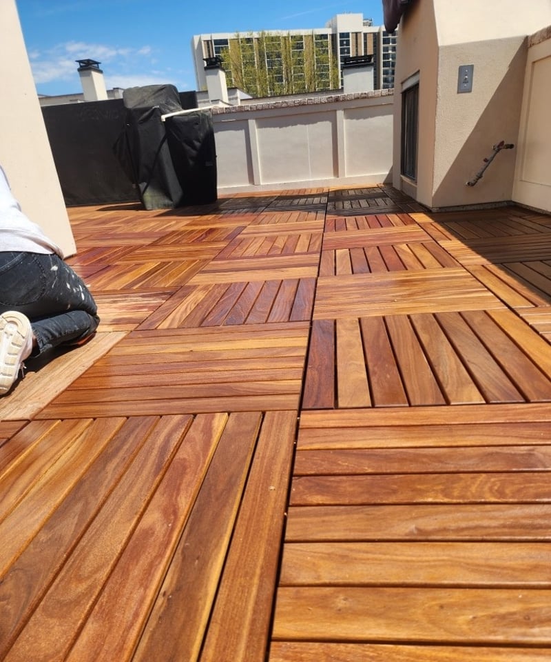 Cumaru Deck Tiles on Atlanta Roof Deck preview 3
