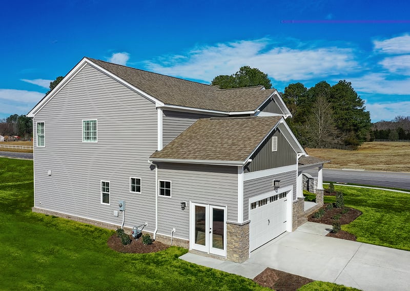 Royal® Residential D4 in Harvard Slate and Royal® Board & Batten Weathered Gray and Royal® Vinyl Trim in White preview 2