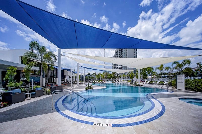 Shade Systems Provides ‘Sail’ Shades For Retirement Community Pool