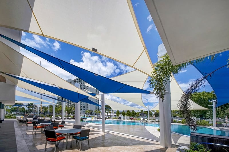 Shade Systems Provides ‘Sail’ Shades For Retirement Community Pool preview 2