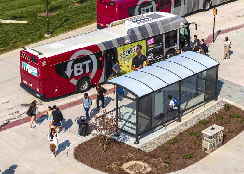 CUSTOM SUNSET SHELTERS ANCHOR VIRGINIA TECH’S NEW MULTI-MODAL TRANSIT CENTER