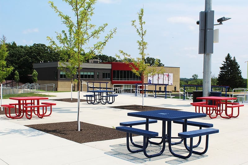 Durable, School-Spirited Site Furnishings for a Multi-Sport Complex