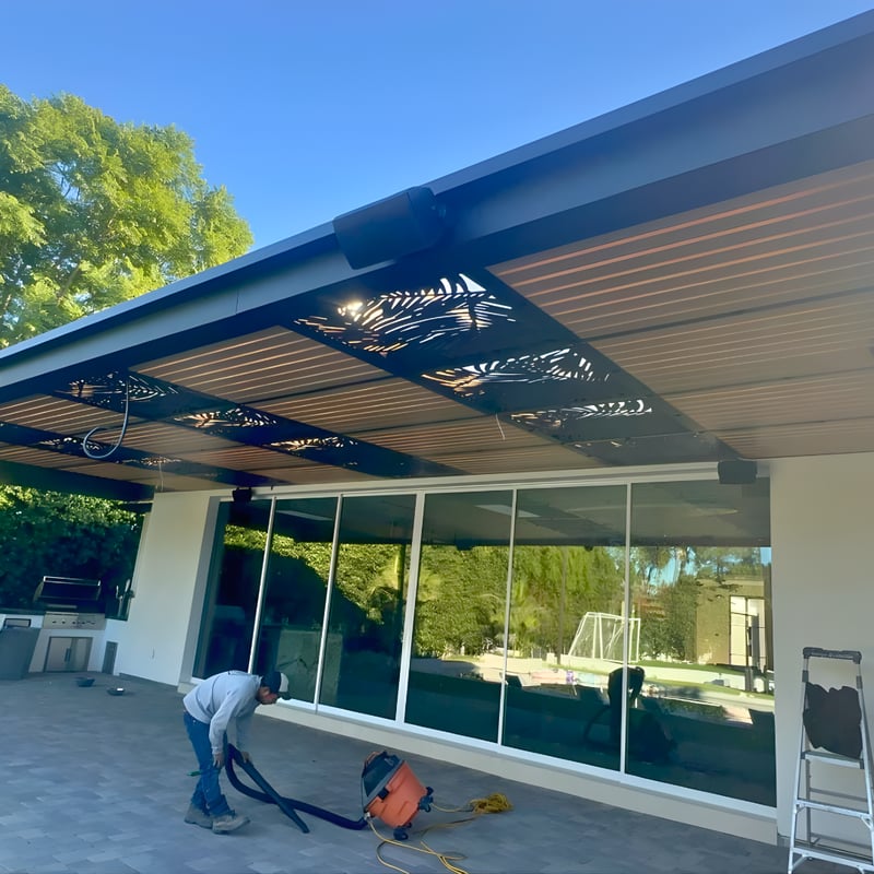Laser-Cut Panel Patio Cover Installations