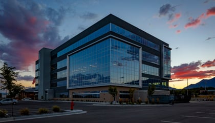 Utah's Sandy Commerce offices feature mountain views framed by Tubelite's systems