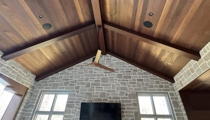 Brown Balau Soffit, Cabinets, & Ceiling w/Ipe Beams