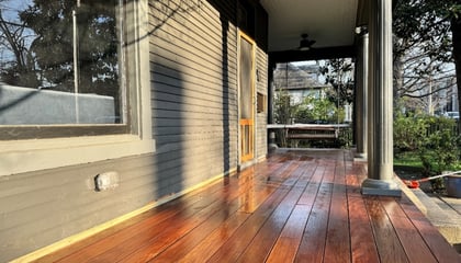 Brown Balau Decking on Front Porch (with perfect Eased Edges)