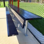 View Semi-Permanent Team Bench with Backrest & Shelf