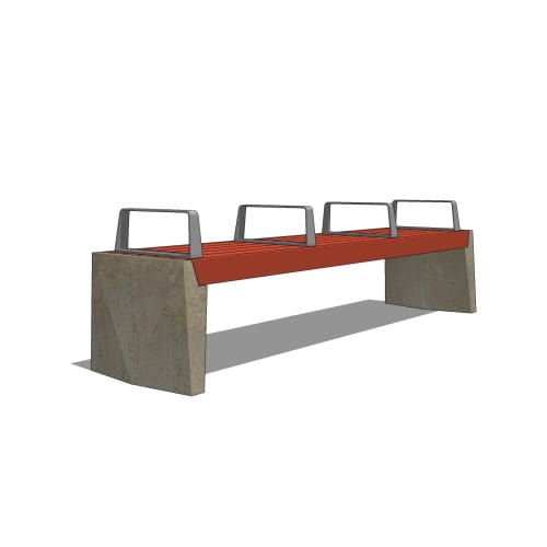 Strata Beam Bench, Backless, 80'' Length, Wood Seating