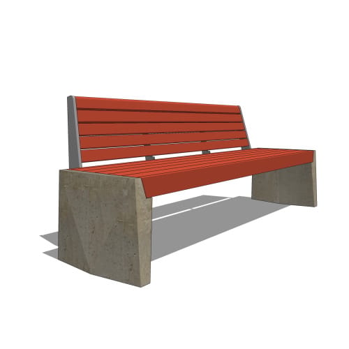 Strata Beam Bench, Backed, 80'' Length, Wood Seating