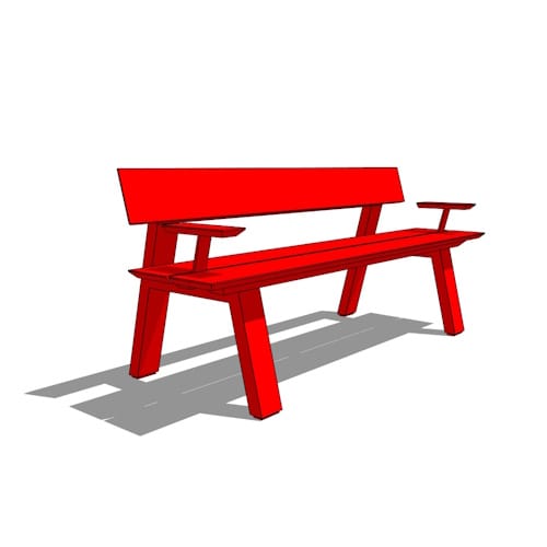 Glide Bench Surface Mount with Arms