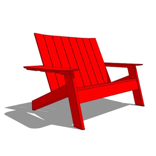 Americana Lounge Chair Double Surface Mount with Right Tablet Arm