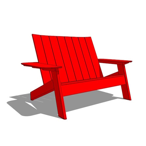Americana Lounge Chair Double with Tablet Arms