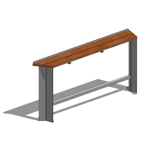 Link Rail (Leaning, Inline, 45 Degree Right) with Long Side Backstop