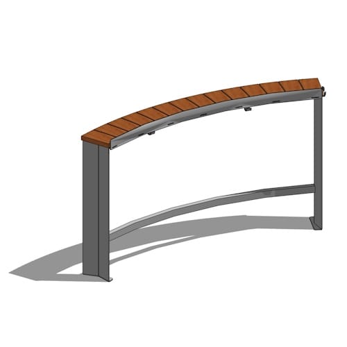 Link Rail (Leaning, Piano Key, 96" Radius) with Inside Backstop