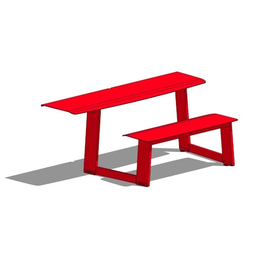 Take-Out Triple Unit, Left Table Extension, Bag Hooks, with Umbrella Hooks Surface Mount