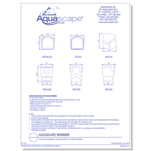 Aquascape Skimmer: Signature Series 1000 Pond Skimmer