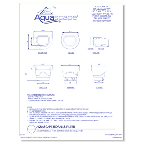 Aquascape BioFalls Filter: Signature Series 2500 BioFalls Filter