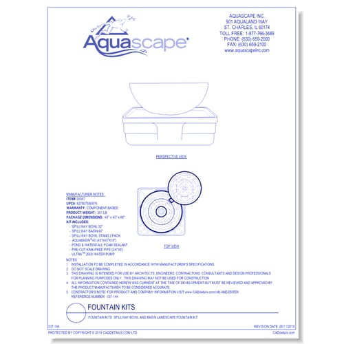 Spillway Bowl and Basin Fountain Kit -32"/40" Dia (81/102 cm)